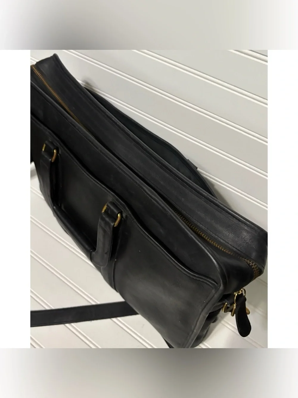 COACH Embassy Vintage Black Leather Briefcase Laptop Bag Mens Womens 5296